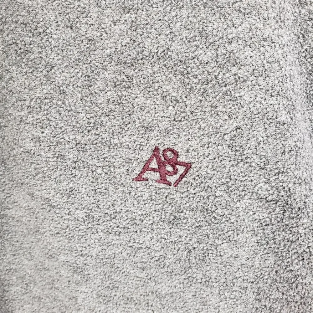 Aeropostale Men's Maroon Gray 1/4 Zip Fleece Sweatshirt1 Jacket Size XL